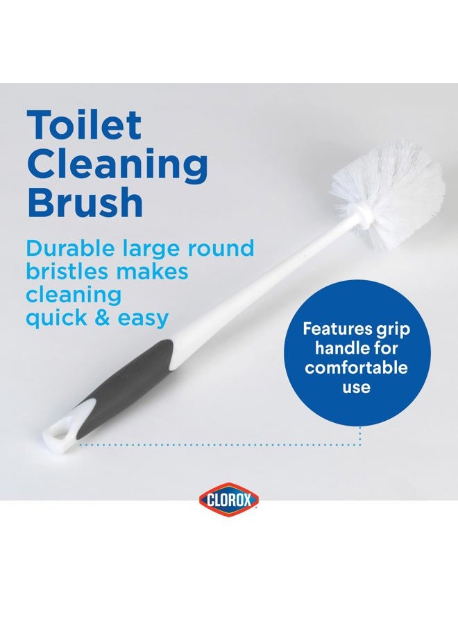 Clorox 2PK Clorox Toilet Plunger and Bowl Brush Combo Set with Caddy, 6.75" x 7" x 19.5", White/Gray - Image 4