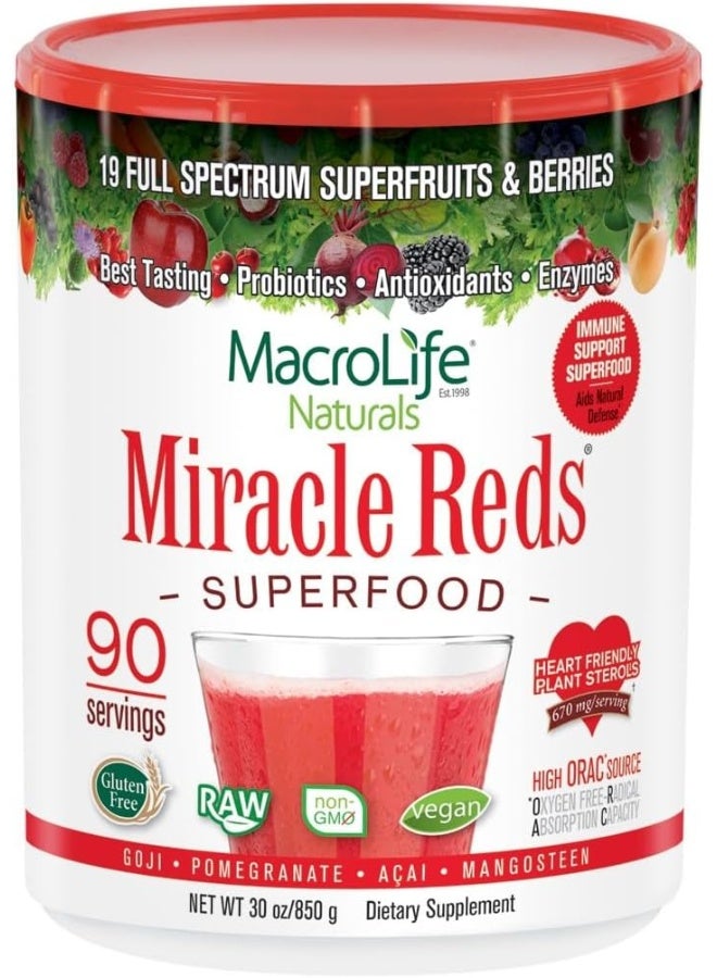 MacroLife Naturals Miracle Reds Superfood Supplement Powder - Image 1