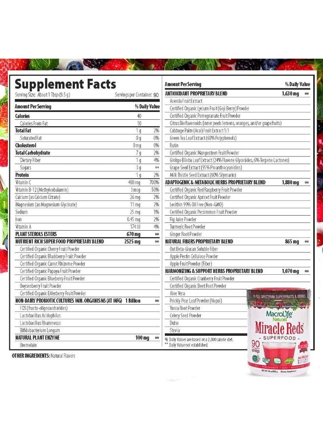 MacroLife Naturals Miracle Reds Superfood Supplement Powder - Image 2