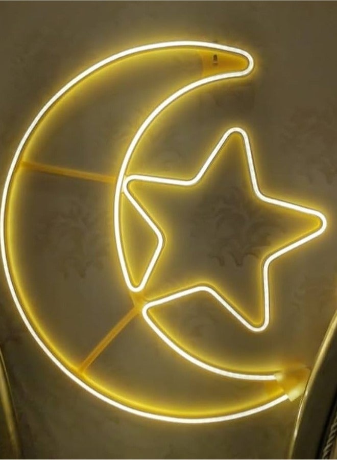 Loquat مصباح هلال العيد مع ضوء النجوم والقمر مع لمبات زينة العيد - Image 2