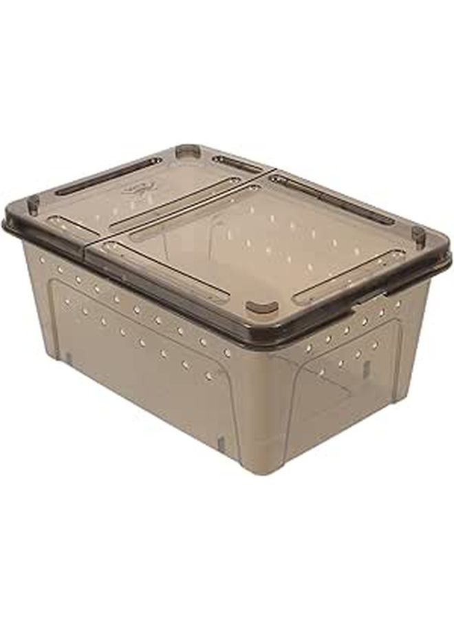 Black Plastic Turtle Breeding Tank With Basking Platform For Reptile Habitat - Image 1