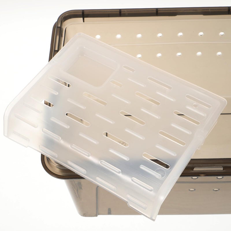 Black Plastic Turtle Breeding Tank With Basking Platform For Reptile Habitat - Image 5