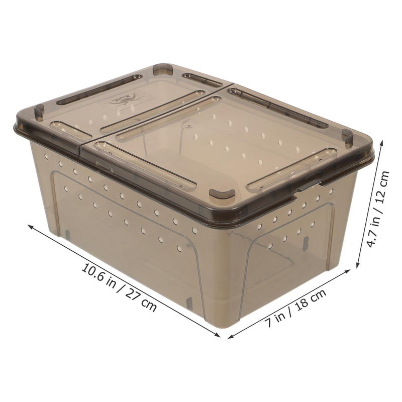 Black Plastic Turtle Breeding Tank With Basking Platform For Reptile Habitat - Image 3