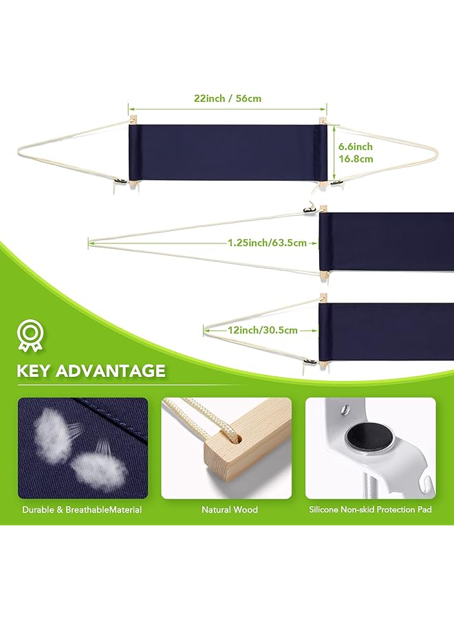 erorex Foot Hammock Under Desk Footrest Adjustable Office Foot Rest Under Desk Hammock Portable Desk Feet Hammock With Headphones Holder Black - Image 2