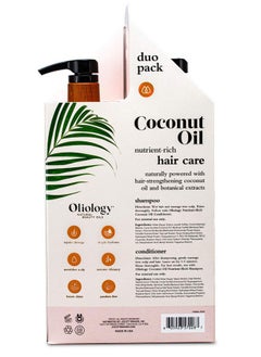 Oliology Nutrient Rich Coconut Oil Shampoo & Conditioner Combo Pack Helps Restore Damaged Hair Provides Intense Shine Moisturizing Made In Usa Cruelty Free & Paraben Free (32Oz)  - Image 4