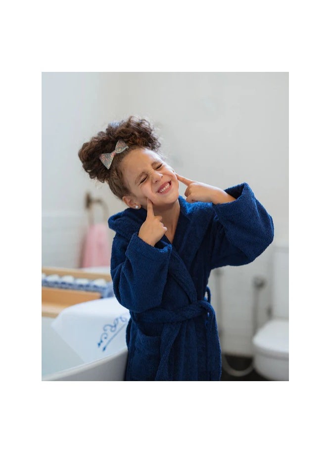 Generic Kids Bathrobe 100% Cotton (navy blue) (12 years)  - Image 3