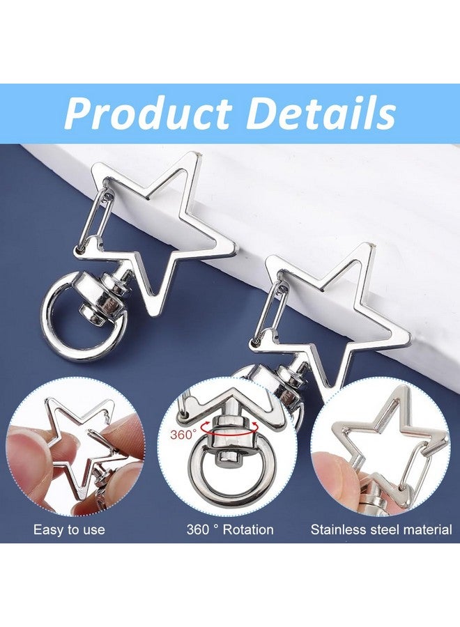 PALAY® 50Pcs Star Key Rings, Metal Loops Rings Open Jump Ring Connector Key Rings for Jewelry Findings, Making Spring Rings, Art and Craft, DIY, Making Handbag Keychain - Image 3