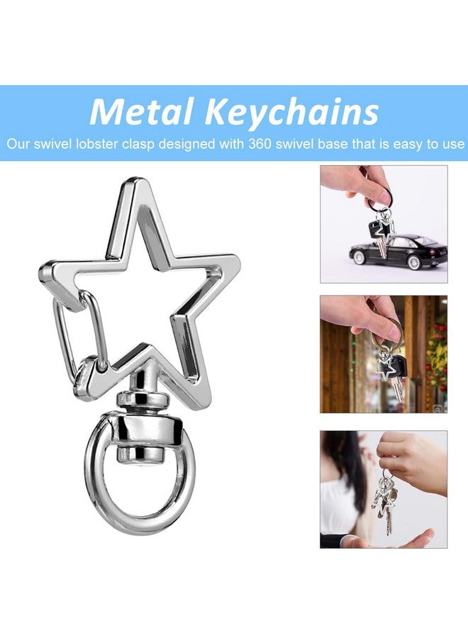 PALAY® 50Pcs Star Key Rings, Metal Loops Rings Open Jump Ring Connector Key Rings for Jewelry Findings, Making Spring Rings, Art and Craft, DIY, Making Handbag Keychain - Image 4