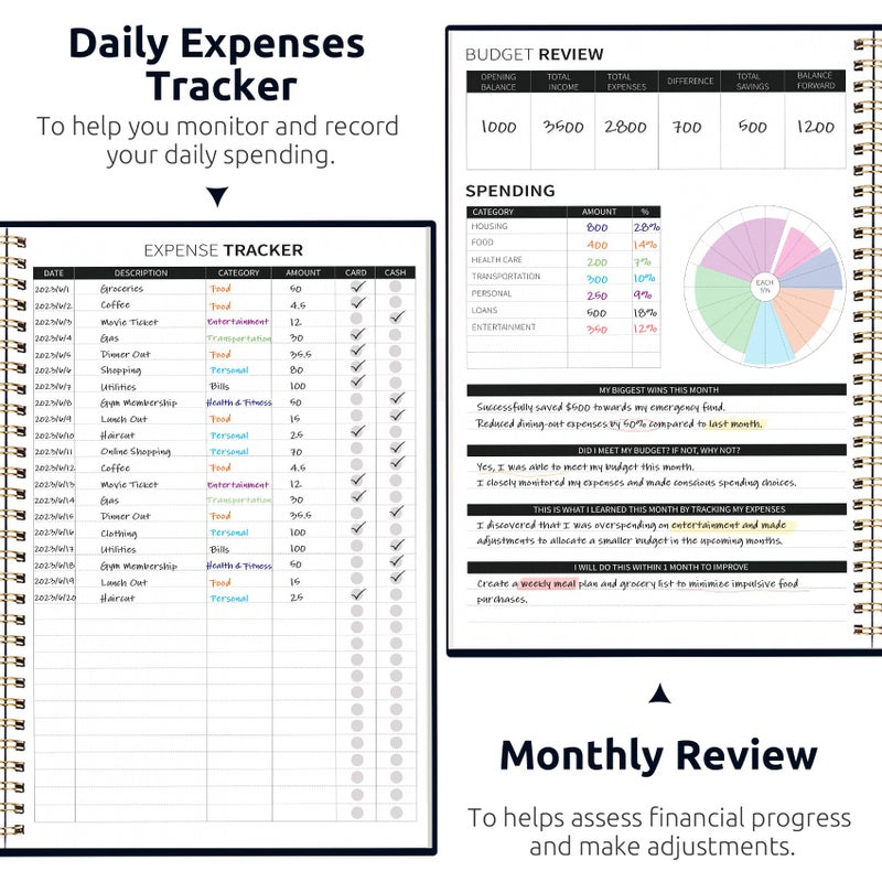 Taja Budget Planner - Monthly Budget Book With Expense Tracker Notebook  Undated Bill Organizer & Finance Planner To Control Your Money  2025-2026 Account Book To Manage Your Finances-Garden Of Whimsy - Image 4