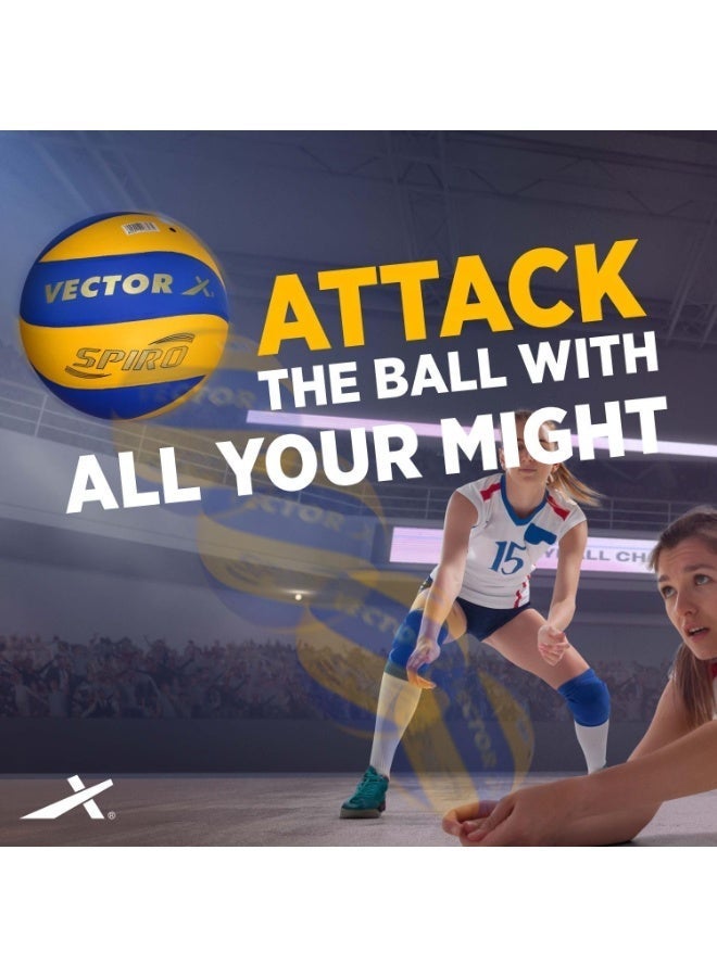 Vector X Spiro Emboss PU Pasted 8 Panels Volleyball (Size-4) - Image 5