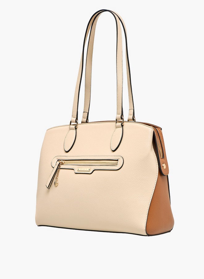 Celeste Solid Tote Bag with Zip Closure - Image 3