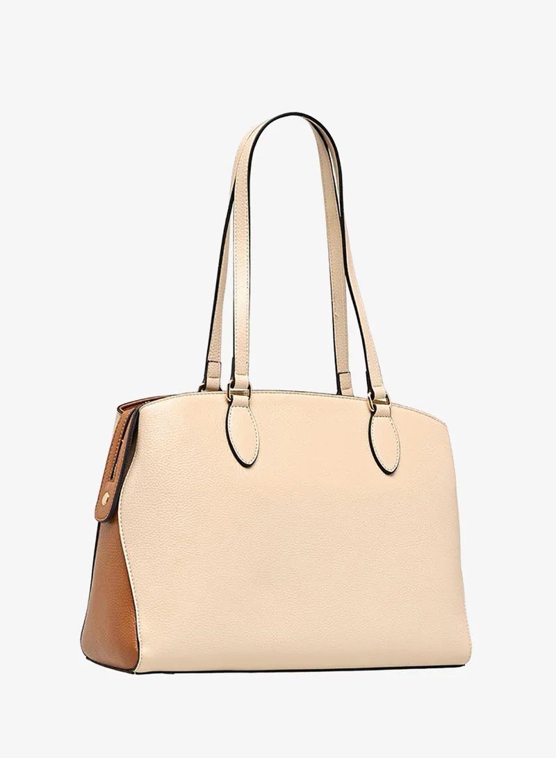 Celeste IVORY Solid Tote Bag with Zip Closure for Women | Best Price UAE