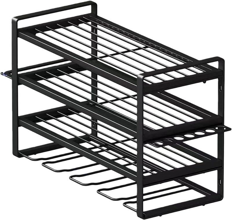 Wall Mounted Electric Tool Rack Space Efficient Garage Workshop Mild Steel 150Lbs Capacity Steel Holder - Image 1