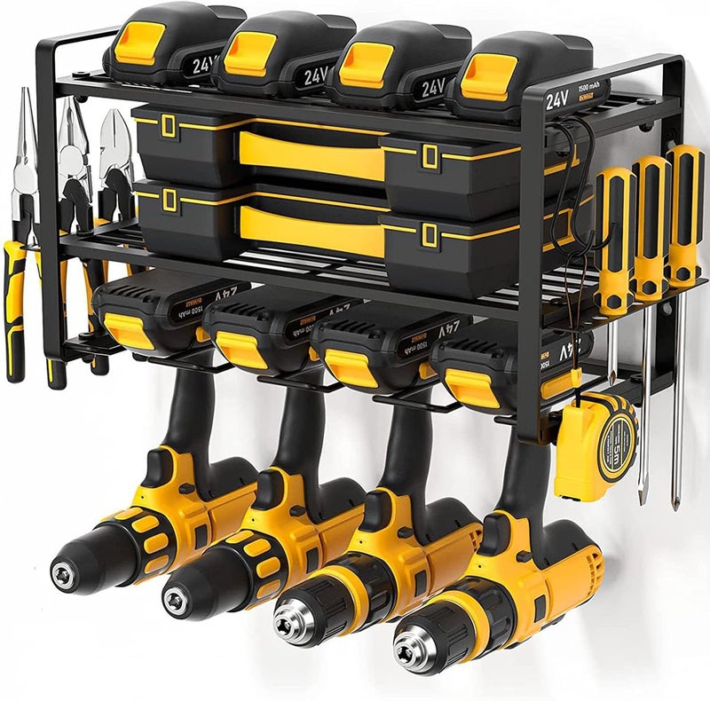 Wall Mounted Electric Tool Rack Space Efficient Garage Workshop Mild Steel 150Lbs Capacity Steel Holder - Image 2