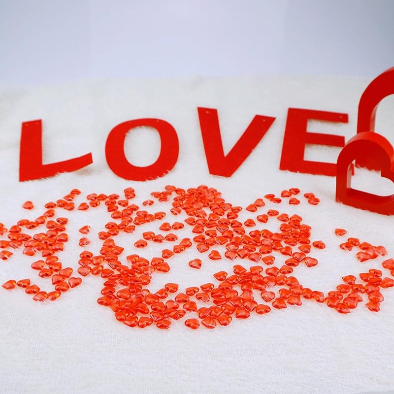 SaktopDeco 300 PCS Miniature Red Heart Tiny Red Plastic Heart Micro Red Hearts Bulk for Vase Filler Valentines Festival Tabletop Decor - Image 5