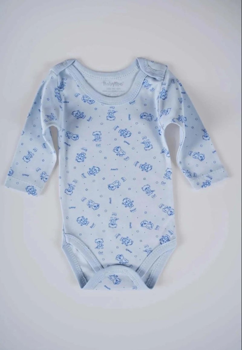 Miniko Kids Girls Boys Long Sleeve Cotton Patterned Bodysuit Badi10 