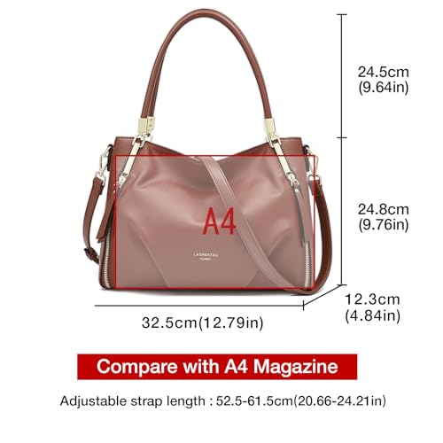 LAORENTOU Women Crossbody Handbags Cow Leather Satchel Handbags for Women Top-handle Shoulder Tote Purses - Image 2