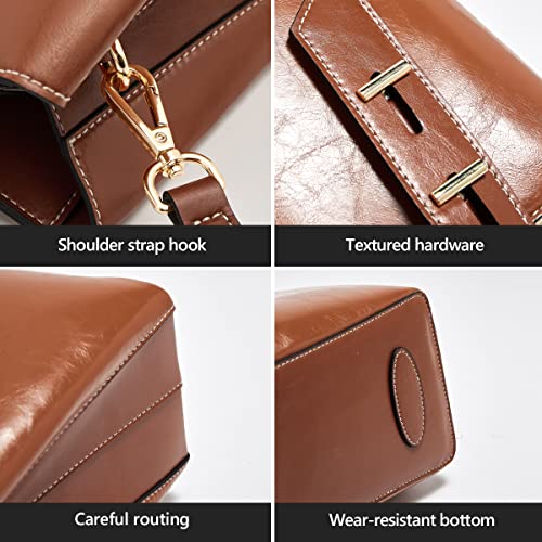 LAORENTOU Women Crossbody Handbags Cow Leather Satchel Handbags for Women Top-handle Shoulder Tote Purses - Image 5