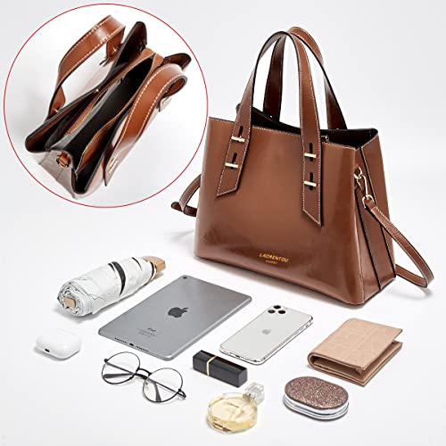 LAORENTOU Women Crossbody Handbags Cow Leather Satchel Handbags for Women Top-handle Shoulder Tote Purses - Image 4