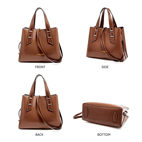 LAORENTOU Women Crossbody Handbags Cow Leather Satchel Handbags for Women Top-handle Shoulder Tote Purses - Image 3
