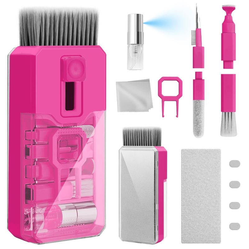 Ordilend Keyboard Cleaner Laptop Cleaning Kit, Car Accessories for Women Interior, Desk Accessories Office Supplies for Women, Patented Camera Cleaning Kits, HotPink - Image 1