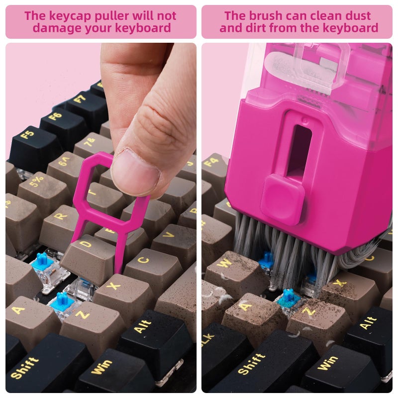 Ordilend Keyboard Cleaner Laptop Cleaning Kit, Car Accessories for Women Interior, Desk Accessories Office Supplies for Women, Patented Camera Cleaning Kits, HotPink - Image 4