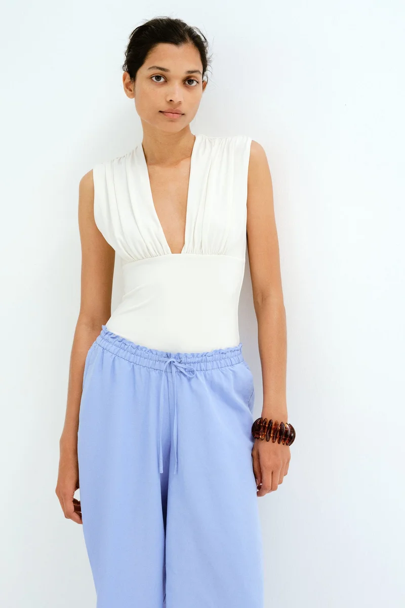 H&M MAMA Before &amp; After Linen-blend trousers