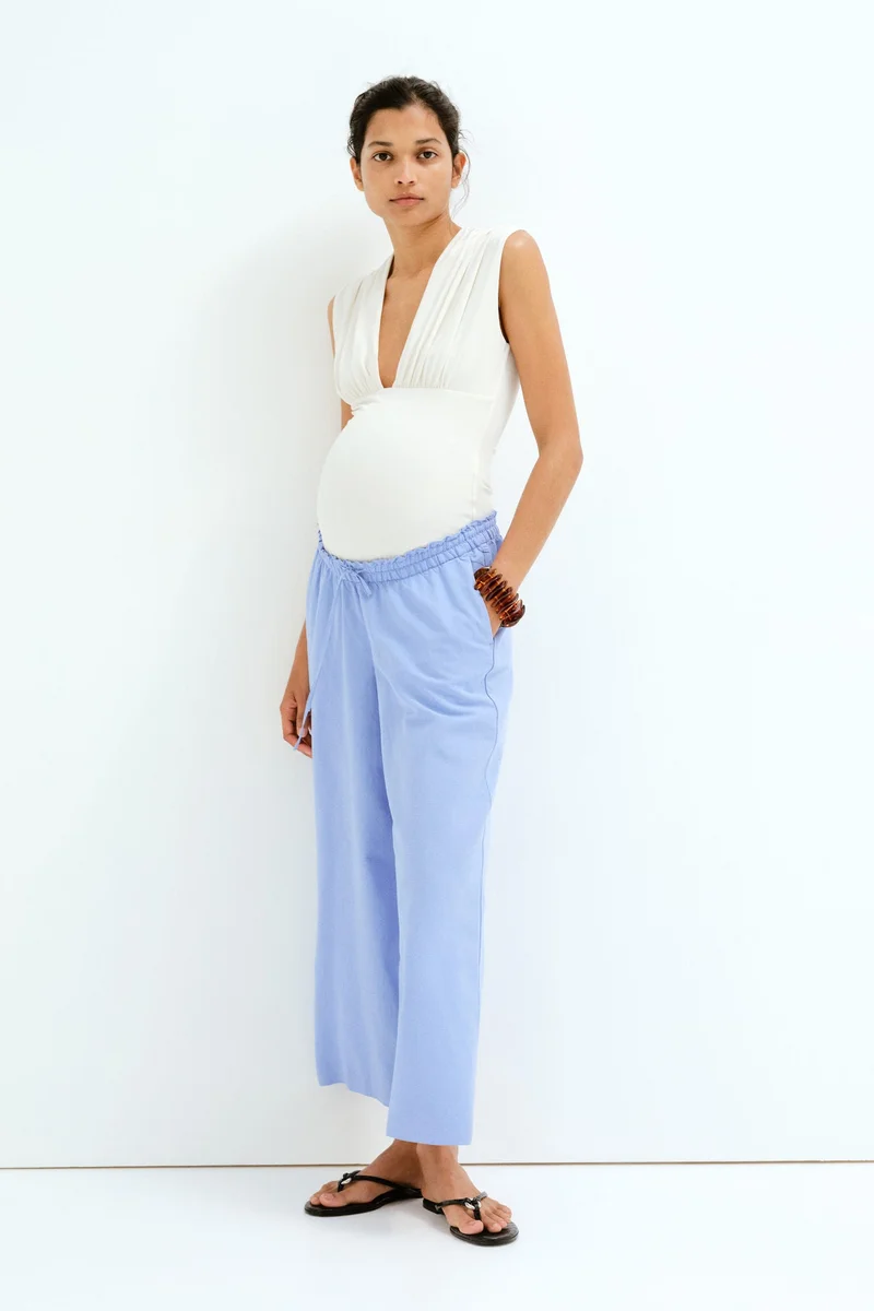 H&M MAMA Before &amp; After Linen-blend trousers