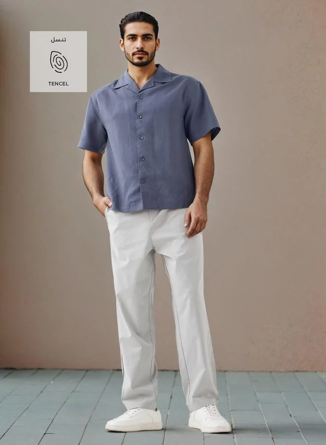 Iconic Iconic Regular Fit Pleated Pants with Flexi Waist and Pockets