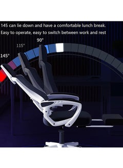GoldenLike Office Chair Ergonomic Computer Chair Home Office Desk Chair with Footrest and Headrest Comfortable Mesh Chair Swivel Task Chair(Black+White)  - Image 5