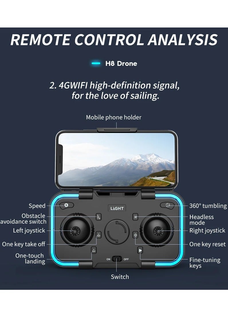 DubaiGallery H8 RC Mini Drone 4K HD Dual Camera Aerial Photo UAV WIFI FPV Obstacle Avoidance Foldable Quadcopter - Image 2