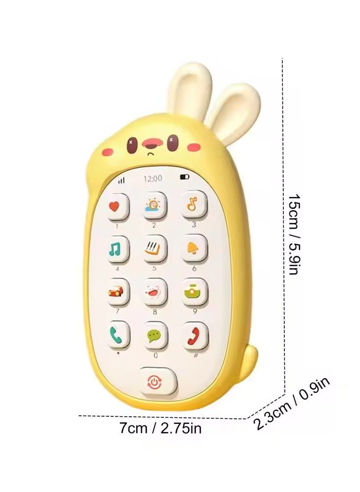 Toy Cell Phone in Cute Bunny Shape Battery Powered Multifunctional Educational Toy for Kindergarten Kids  - Image 2