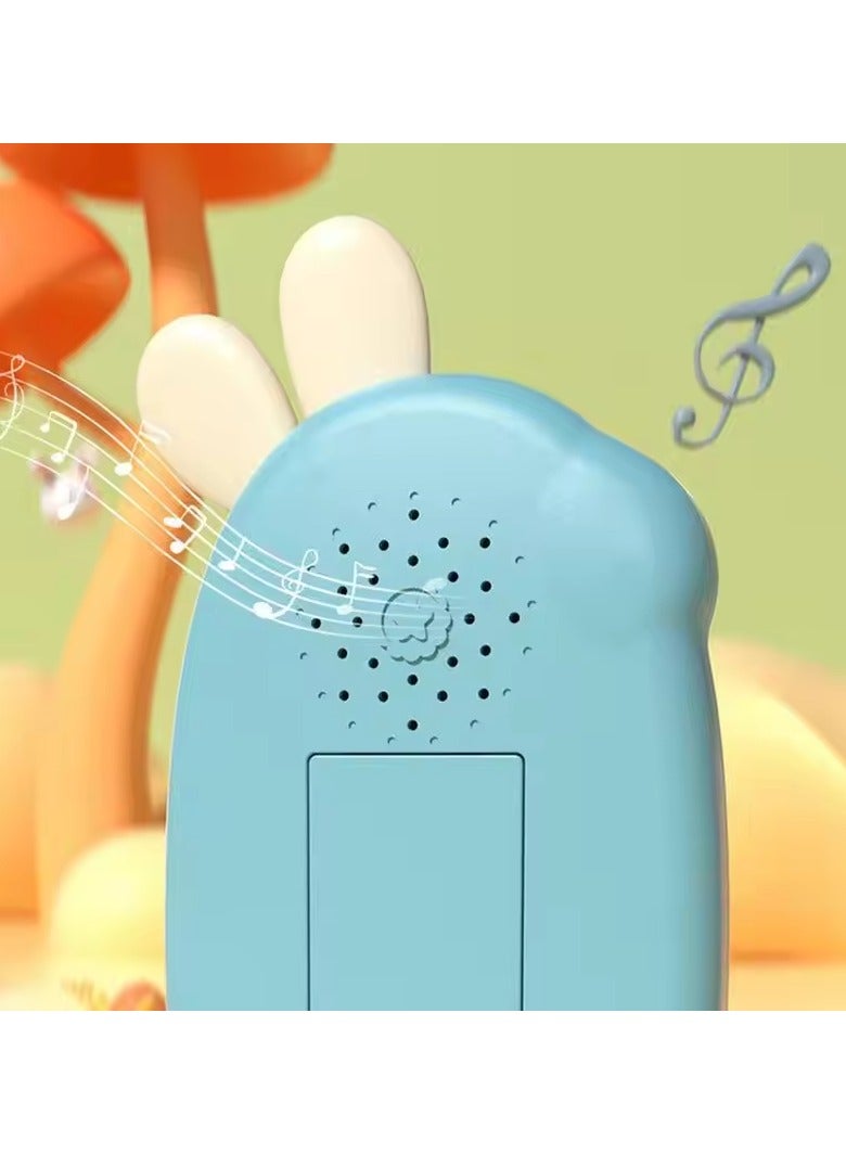 Toy Cell Phone in Cute Bunny Shape Battery Powered Multifunctional Educational Toy for Kindergarten Kids  - Image 3