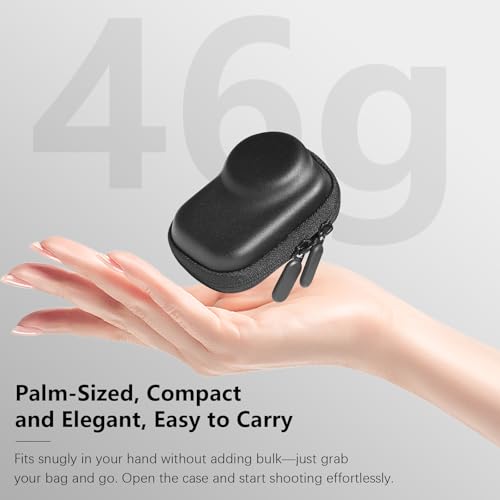 AMAZEAR Carry Case for DJI OSMO Action 6 Accessories, Action6 Portable and Compact Travel Bag Hard Leather Case with Soft Inner for Protection, Storage (Must Be Used with a Metal Cage), Black - Image 4