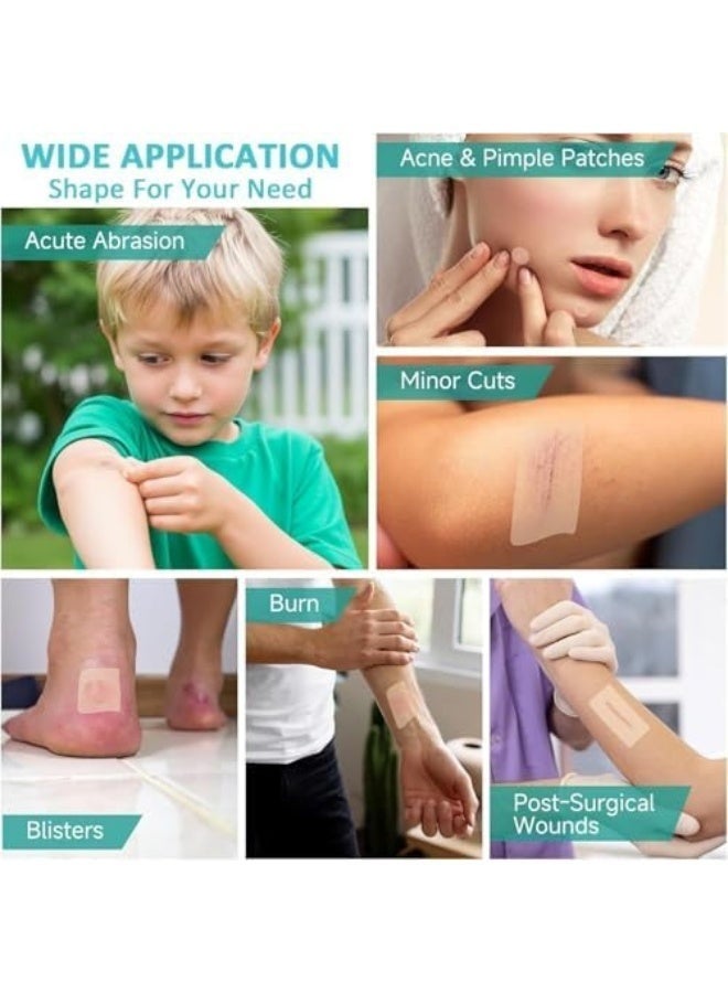 BCK Hydrocolloid Bandage, Wound Care Hydrocolloid Roll, Cut-to-size Waterproof Tape,Portable Gentle Breathable Bandage,suitable For Sensitive Skin Hands Feet Toe Face Pimple (5CM*2M) - Image 5