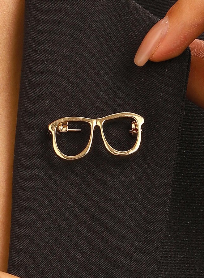 RLHRNDE Gold Eyeglasses Brooch Pins for Women Men Fashion Office Suit Dress Shirt Collar Buckle Lapel Pins for Backpacks Clothes Bags Technician Gift (Gold) - Image 4