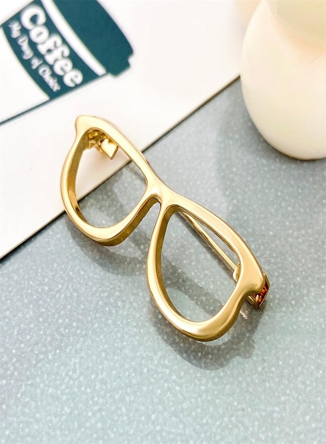 RLHRNDE Gold Eyeglasses Brooch Pins for Women Men Fashion Office Suit Dress Shirt Collar Buckle Lapel Pins for Backpacks Clothes Bags Technician Gift (Gold) - Image 5