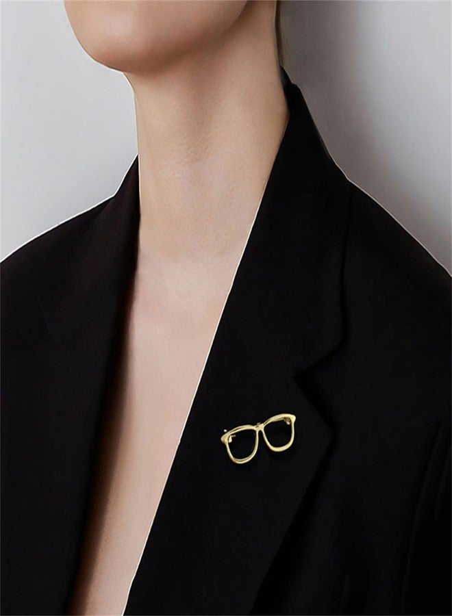 RLHRNDE Gold Eyeglasses Brooch Pins for Women Men Fashion Office Suit Dress Shirt Collar Buckle Lapel Pins for Backpacks Clothes Bags Technician Gift (Gold) - Image 3