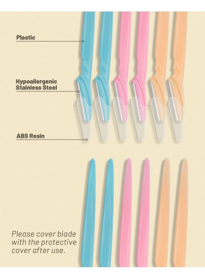 MoHern Eyebrow Razor For Women 12 Pcs Dermaplaning Tool For Face Professional Face Razor For Women Facial Hair Remover - Image 4