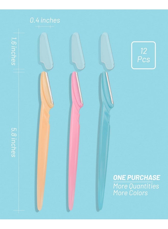 MoHern Eyebrow Razor For Women 12 Pcs Dermaplaning Tool For Face Professional Face Razor For Women Facial Hair Remover - Image 3