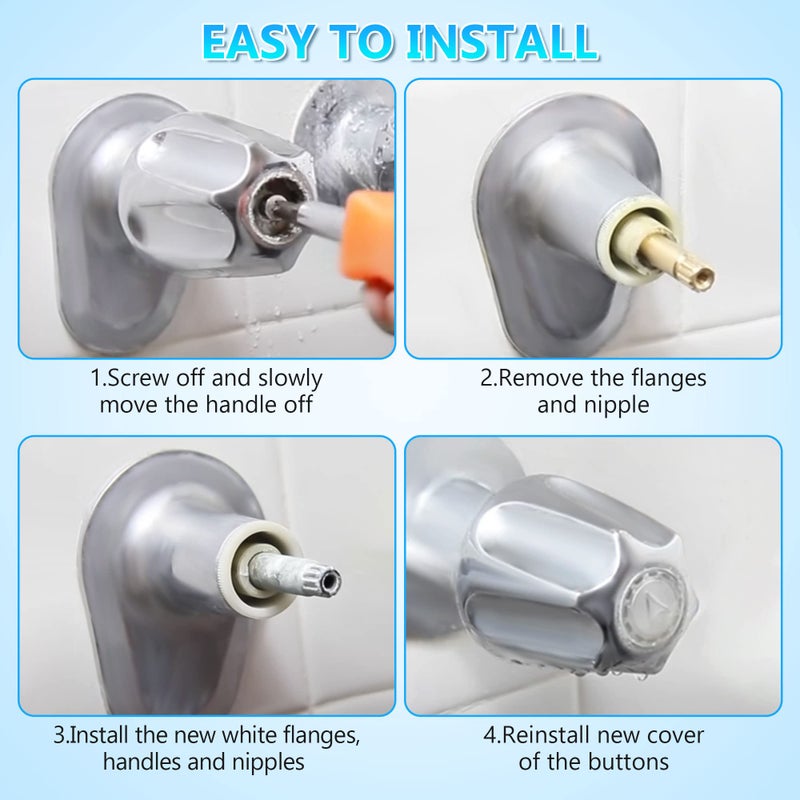 Enhon 3 Piece Shower Knob Replacement Kit Compatible with Price Pfister Verve Tub Shower Faucet, 3 Faucet Handle Hot/Cold/Diverter Replacement for Remodeling Trim(Brushed Nickel) - Image 5