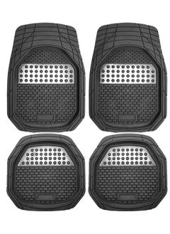 VIO Automotive Floor Mats Black Universal Fit Heavy Duty Rubber Mats All Weather Car Protection For SUVs Trucks Four Piece Set  - Image 1