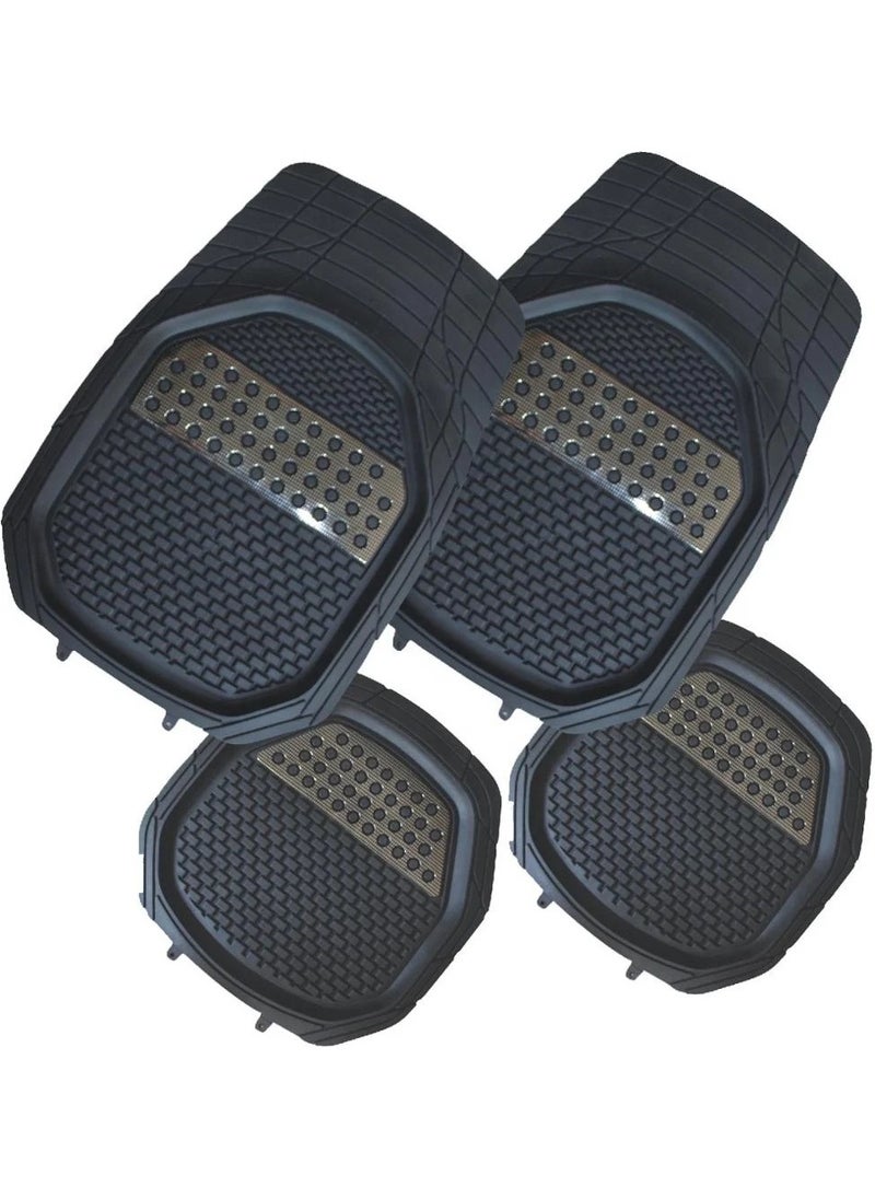 VIO Automotive Floor Mats Black Universal Fit Heavy Duty Rubber Mats All Weather Car Protection For SUVs Trucks Four Piece Set  - Image 2