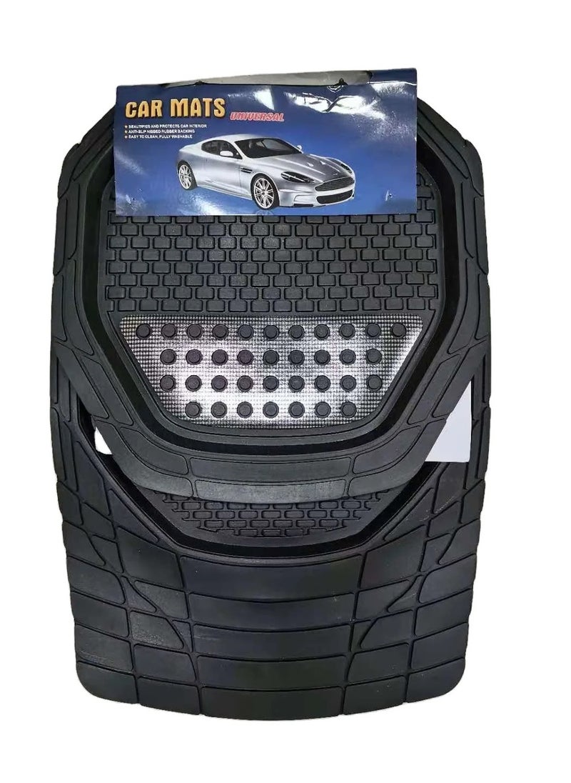 VIO Automotive Floor Mats Black Universal Fit Heavy Duty Rubber Mats All Weather Car Protection For SUVs Trucks Four Piece Set  - Image 5