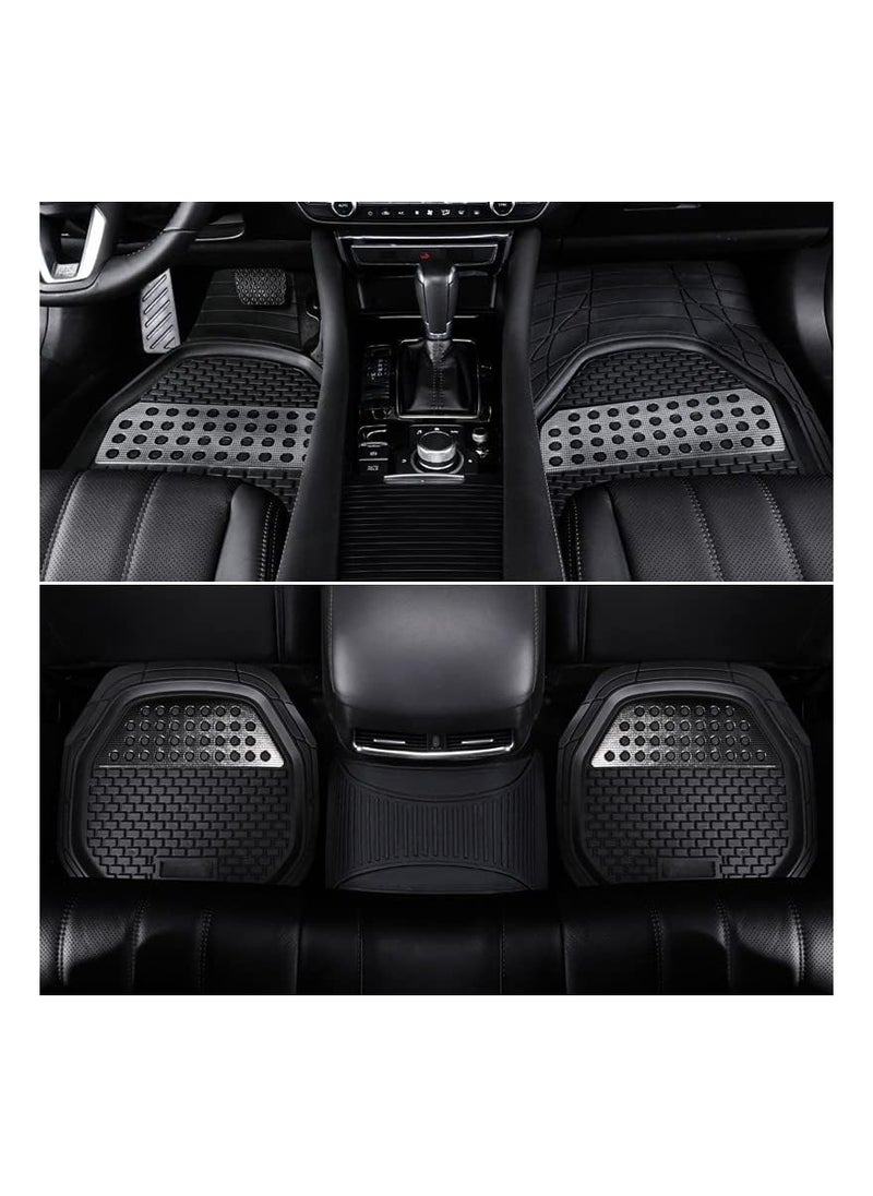 Automotive Floor Mats Black Universal Fit Heavy Duty Rubber Mats All Weather Car Protection For SUVs Trucks Four Piece Set