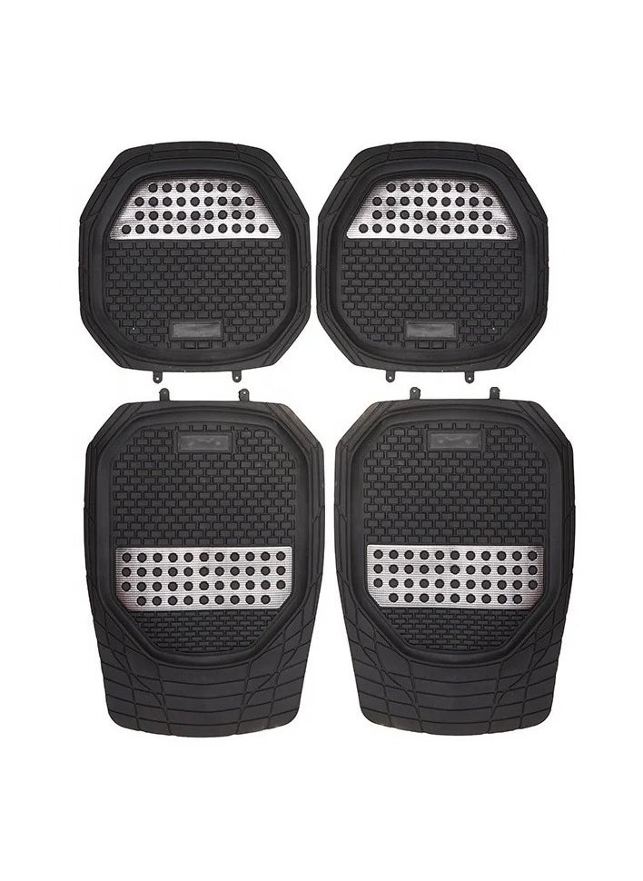 Automotive Floor Mats Black Universal Fit Heavy Duty Rubber Mats All Weather Car Protection For SUVs Trucks Four Piece Set