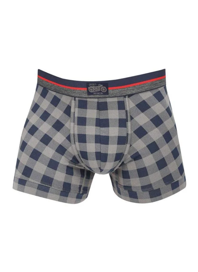 جوكي Jockey Men Check Trunks Grey Medium