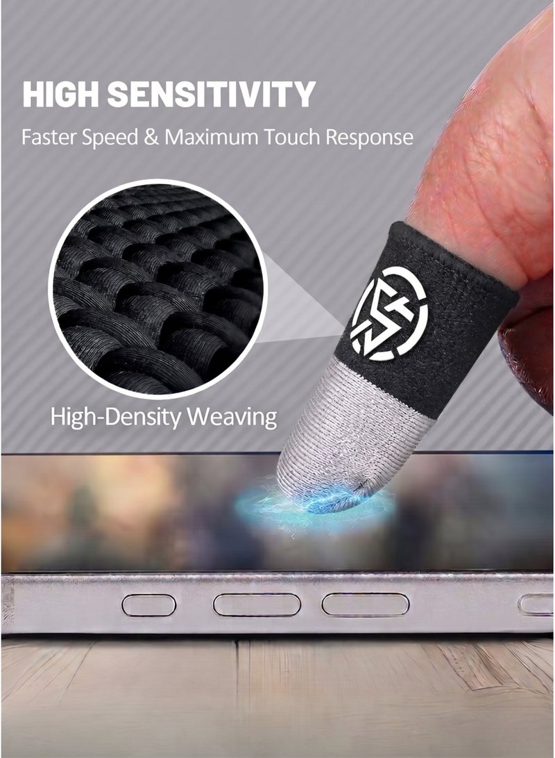 كاست ويف أكمام أصابع ألعاب Kastwave عالية الحساسية - قفازات لمس لألعاب الجوال بألياف فضية، دقة فائقة النعومة، راحة وتهوية ممتازة، تحكم مُحسّن لألعاب PUBG وFree Fire وCOD Mobile - أسود وأخضر - Image 5