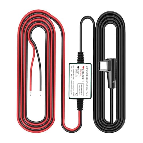 Gebildet مجموعة توصيل كاميرا داش كام الصلبة، منفذ USB نوع C، DC 12V - 24V إلى كابل شاحن سيارة 5V/2.5A كحد أقصى مع فيوز، حماية من الجهد المنخفض لكاميرات داش كام - Image 1