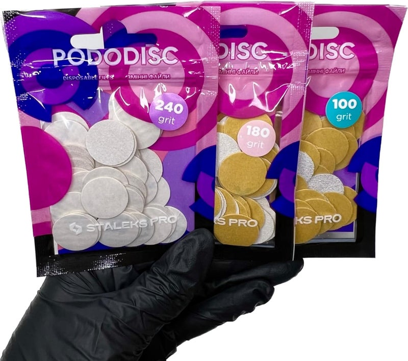 وسادات إعادة تعبئة بيضاء من STALEKS لقرص الباديكير PODODISC STALEKS PRO M (50 قطعة) 180 حبيبة